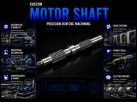 Arbre de moteur sur mesure - Acier usiné de précision avec gorge de roulement et support de rotor pour moteur électrique, usinage CNC, rectification, OEM, ODM