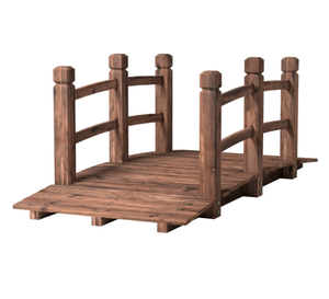 Puente de Jardín Arqueado de Madera Maciza (Decorativo) - Product Image 5