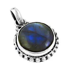 Colgante de Labradorita en Oro Rosa para Mujer - Plata 925 - Product Image 1