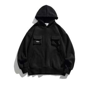 Ensemble sweat-shirt à capuche personnalisé Streetwear unisexe sweats à capuche en coton à impression bouffante sweats à capuche pour hommes - Product Image 4