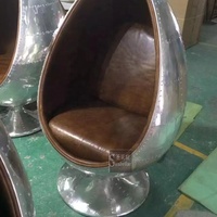 Chaise aviateur vintage de haute qualité en cuir véritable et en métal chaise de pod en aluminium d'aviation chaises de meubles Spitfire d'industrie