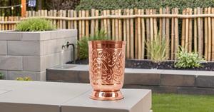 Premium Quality 100% Pure Copper Tumbler Floral Embossed for Moscow Mules Floral Embossed Copper for Coffee <b>Mugs</b> No Lid - Product Image 6