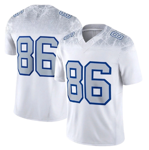 Maillots de football américain blancs personnalisés pour hommes uniformes d'équipe court col en V sublimé vêtements de sport antibactériens numéro de nom - Product Image 5