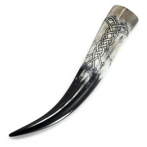 Corne à boire en buffle naturel Viking corne à boire sculptée Antique Viking corne de vache à boire décoration de la maison Premium - Product Image 2