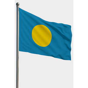 Drapeau extérieur Palau avec logo personnalisé, impression numérique, mât en aluminium, matériau polyester et plastique - Product Image 1