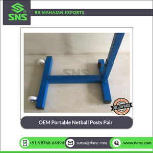 Base de peso pesado y construcción de tubo de acero hueco resistente Excelente calidad Altura ajustable OEM Par de postes de netball portátiles - Product Image 2