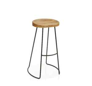 Table basse ronde marron et noire rustique moderne avec cadre en fer pour salle à manger cuisine salon chambre ou bureau - Product Image 3