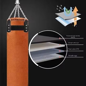 กระสอบทรายชกมวยหนังแท้ระบายอากาศสำหรับมืออาชีพ ขายส่ง รับทำโลโก้ อุปกรณ์ชกมวย กระสอบทรายชกมวยแบบหนักสั่งทำพิเศษ - Product Image 6