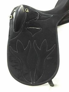 Selle anglaise en cuir noir australien à tirage arrière, best-seller, nouveau design, siège souple, personnalisable pour les courses de chevaux - Product Image 4