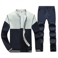 Conjunto Deportivo de Invierno para Hombre, Chándal Informal de Cremallera Completa, para Correr, Trotar, Atlético, Color Sólido, 100% Algodón