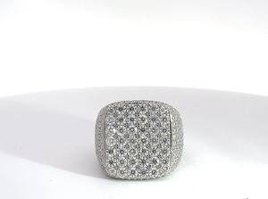 แหวนเพชรสไตล์ฮิปฮอปประดับเพชรสำหรับผู้ชายรูปสี่เหลี่ยมขนมเปียกปูนทำจากสเตนเลสมีเพชรรูปพรรณที่ผ่านการรับรองด้านแฟชั่น - Product Image 3