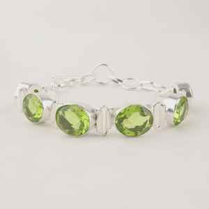 Peridot Gemstone Bracelet 925 <b>Sterling</b> <b>Silver</b> Handmade Bracelet August Birthstone Jewelry Gift For Women - Product Image 5