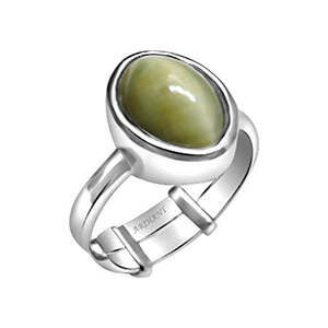 NOVAMART Fine Arihant Gems <b>Cat</b> Eye 4.25-12.25 Ratti Silver <b>Ring</b> Natural Certified Quartz Adjustable Astrological for Gifts Whole - Product Image 4