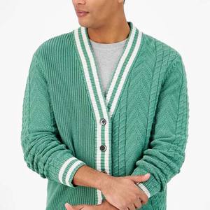 Cárdigan de Hombre de Alta Calidad para Otoño, Suéter de Punto Personalizado, 100% Algodón, Transpirable, Cuello en V, Patrón, Venta al por Mayor, Más Vendido - Product Image 4