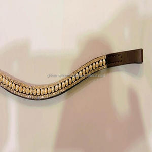 Diamantes de imitación de plata y cristal transparente, diseño personalizado, 3 filas, Perla de plata, hecho a mano, banda de cuero de alta calidad para cejas de caballo - Product Image 3