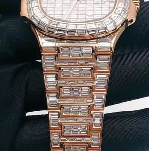 VVS Moissanite or rose montre de luxe Hip Hop Collection pour hommes en acier inoxydable bande Quartz Style antique diamant brillant - Product Image 2