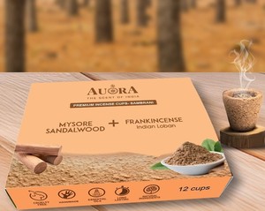 Caja de 12 piezas al por mayor, tazas de incienso Premium, tazas de madera de resina Sambrani Dhoop indio natural, etiqueta privada de larga duración - Product Image 2