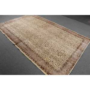 Tapis turc vintage 5,9x9,2 pieds, tapis marron à pois - Product Image 2