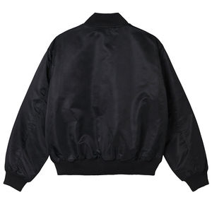 Chaqueta Bomber Acolchada de Lona Satinada, Cortavientos, Unisex, Ropa Urbana, Logotipo Personalizado al por Mayor, Chaqueta Formal de Piel de Oveja - Product Image 5