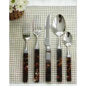 Juego de Cubiertos Clásico Ecológico de Acero Inoxidable 304 con Mango de Resina, Resistente al Calor y a la Corrosión - Product Image 1