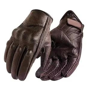 Guantes de moto personalizables para hombre y mujer, materiales de cuero con logotipo/diseño personalizado para deportes y carreras de motos - Product Image 2