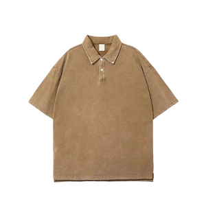 Venta al por mayor personalizado 100% algodón hombres verano pulóver para Polos 240 GSM sólido de punto en blanco para hombres camisetas - Product Image 2