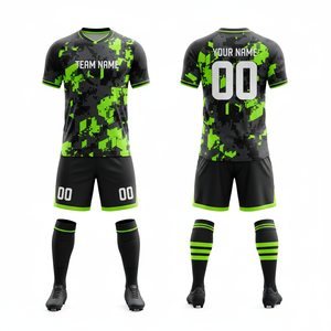 Ensemble de maillots de football en sublimation intégrale |   Tissu léger à séchage rapide |   Vêtements d'équipe personnalisés - Product Image 2