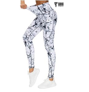 Vente en gros de leggings de yoga taille haute pour femmes vêtements de sport de compression avec logo imprimé DTF OEM Gymwear Seamed Technics - Product Image 3