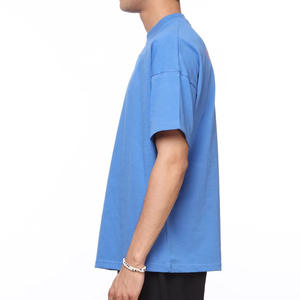 T-shirt surdimensionné vintage pour hommes personnalisé en gros pour le printemps été lourd 100% coton coupe ample et conception unie - Product Image 5