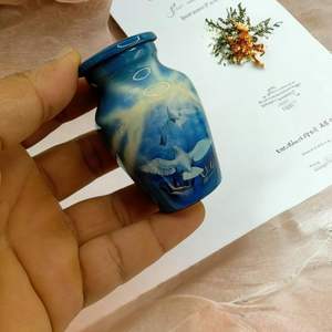 Small <b>Urns</b> <b>Mini</b> Cremation <b>Urn</b> in Green & Black Funeral <b>Urn</b> <b>for</b> Pet or Human <b>Ashes</b> <b>for</b> Memories Miniature - Product Image 3