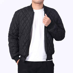 Autumn Winter Men's Hooded Puffer <b>Jacket</b> Custom Design Diamond Lattice Casual <b>Waterproof</b> Windproof Quick Dry Canvas Coat - Product Image 3