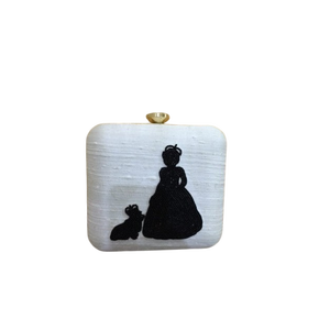 Nouvelle arrivée pochette en toile de luxe pour femmes avec fermeture à glissière à la mode mode avant Zari broderie perle chaîne perles serrure décoration - Product Image 1