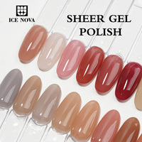ICE NOVA Sheer Gel Polish Milky Pink Jelly Hema Free Transparent Semi Transparent Nude Vernis Doux Convient Printemps et Été