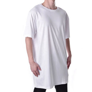 Wholesale 100% Custom Men's O-Neck T-Shirt High Quality Breathable Jersey American Size Oversize Latest Tall <b>Long</b> Line Plus Size - Product Image 4