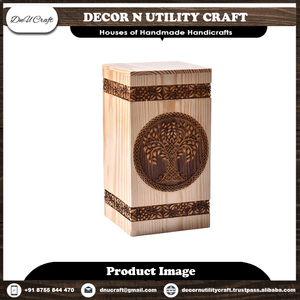 Urne artisanale en bois de rose indien pour cendres humaines ou d'animaux de compagnie, pour la décoration intérieure et la commémoration des souvenirs chers. - Product Image 4