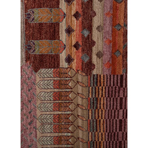 Alfombras Manchaha de Lana y Seda de Bambú Anudadas a Mano, Diseño de Parches Rojos y Naranjas para Uso Doméstico-Les-2900 - Product Image 3