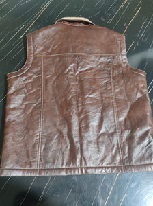 เสื้อกั๊กหนังแกะสำหรับผู้ชายเสื้อแจ็คเก็ตหนังแท้ - Product Image 2