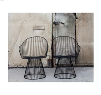 Silla de sala de estar decorativa de Color plateado y blanco de alta calidad estándar, última Silla de alambre de Metal elegante de diseño moderno a granel