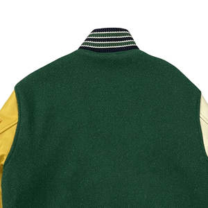 Alta calidad Vintage invierno otoño hombres cuero béisbol Letterman Varsity chaqueta fabricante personalizado tela de lona - Product Image 5