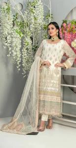 Vente chaude Vêtements Fête Porter Lourd Faux Georgette Broderie Travail Salwar Kameez Avec Dupatta Femmes Fabricant De Mode - Product Image 5