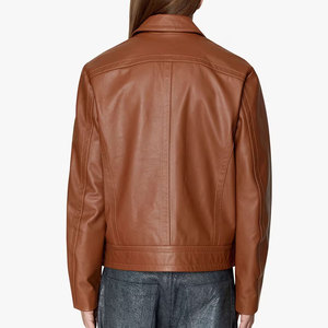 2025 nouveauté veste de moto en cuir véritable avec Logo avant plaine couleur unie vêtements de moto - Product Image 3