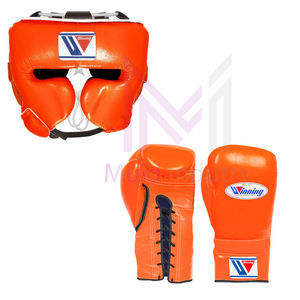 Ensemble de boxe Orange Winning, cuir de vachette de haute qualité, arts martiaux, rembourrage à 4 couches, poignets lacés, équipement de boxe pour sparring - Product Image 6