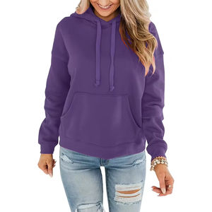 Sweat-shirts pour femmes en molleton d'hiver 100% coton, impression personnalisée, style tendance, uni, épais, design OEM, sweat-shirts pour femmes - Product Image 1