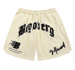 Pantalones cortos de baloncesto para hombre con sublimación de logotipo personalizado de alta calidad 100% algodón informal de doble capa de malla de 5 pulgadas con entrepierna de cintura elástica - Product Image 3