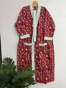 Vestido Kimono de Algodón Hecho a Mano, Ropa de Dormir de Verano, Estampado Floral, Hasta el Suelo, Bata de Dama de Honor, Cubierta de Playa, Vestidos Informales - Product Image 6