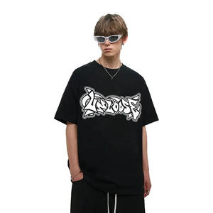 Camiseta de gran tamaño para hombre con hombros caídos de alta demanda, camiseta de diseño de cuello redondo cómoda GSM pesada de tela de alta calidad para hombre - Product Image 1