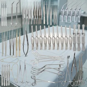 Ensemble d'instruments de chirurgie vasculaire professionnels, 62 pièces, outils médicaux réutilisables - Product Image 2