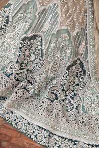 Bollywood Style <b>White</b> Colour Gharara Suit Indian Pakistani Women's Long Wedding Wear Bridal Dress - Product Image 6