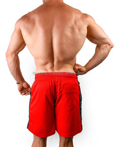 Pantalones cortos de gimnasio para hombre ecológicos sólidos de calle alta personalizados OEM transpirables de secado rápido Spandex/Cordón de tela de poliéster - Product Image 4