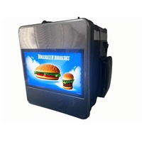 Mochila Digital Portátil de 18.5 Pulgadas, Señalización Digital, Pantalla Publicitaria para Entrega de Comida, Mochila con Cartel Publicitario Móvil